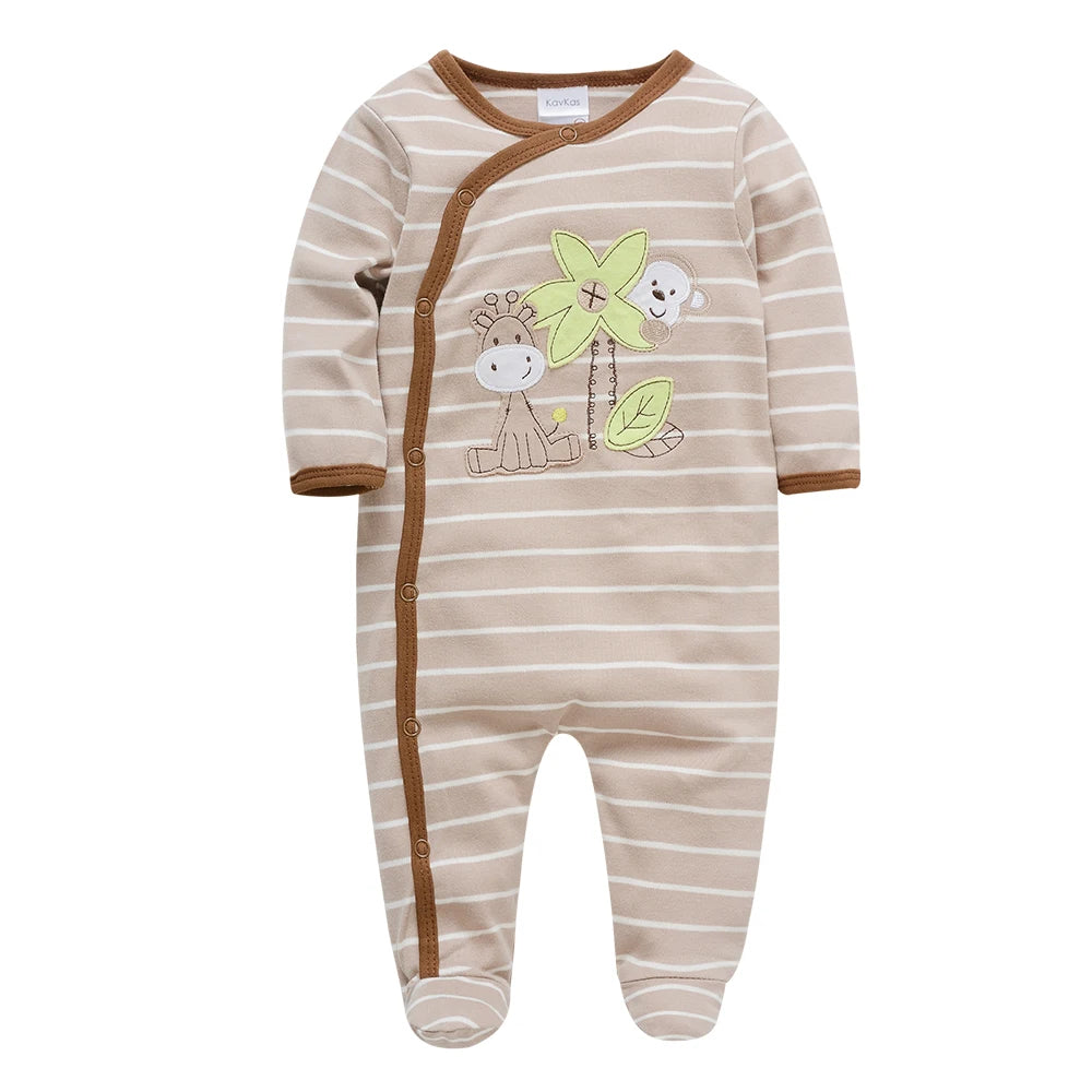 1/3 Pcs Baby Boys Rompers Cartoon Print Overalls Cotton Infant Clothing Kids Jumpsuit Newborn Pajimas 0-3 Months